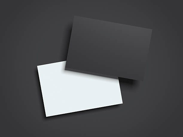 istock Black and white business cards. 3d rendering 637825510