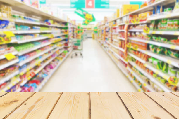 istock Wooden board empty table in front of blurred background. Perspec 637827548