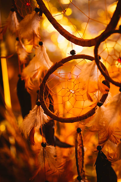 istock black and white photo of a dream catcher at sunset 637830708