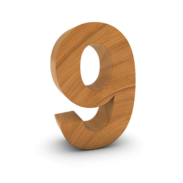 istock Wooden Number Nine Isolated on White with Shadows 637830914