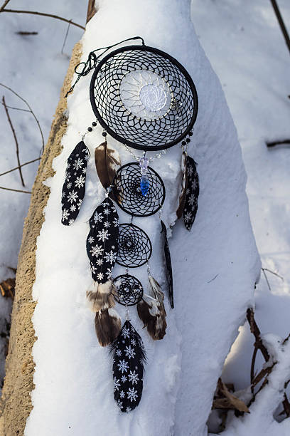 istock Dreamcatcher made of feathers, leather, beads, and ropes 637832098