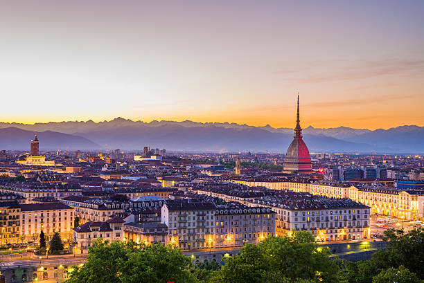 istock Cityscape of Torino (Turin, Italy) at dusk 637832300