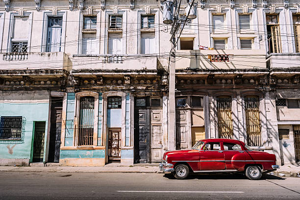 istock Red American in Havana 637835230