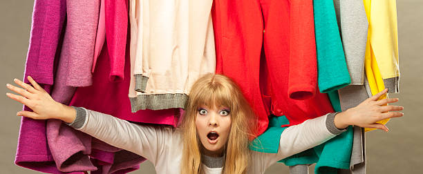 istock Pretty woman under clothes. 637839130