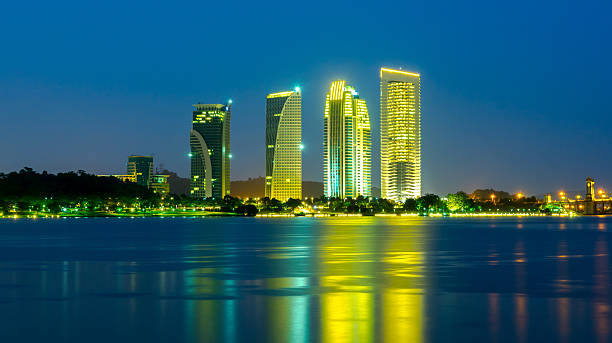 istock Dawn at Putrajaya Lakeside with modern building 637842082