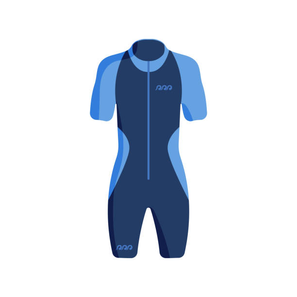 Scuba suit man vector illustration. Diving suit for male vector and underwater fashion equipment. Diver sport sea water snorkeling leisure marine person fun tropical cloth. wetsuit stock illustrations