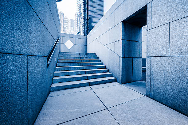 istock perspective view of granite stairs and wall 637845028