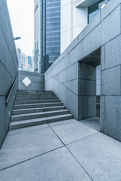 istock perspective view of granite stairs and wall 637845088