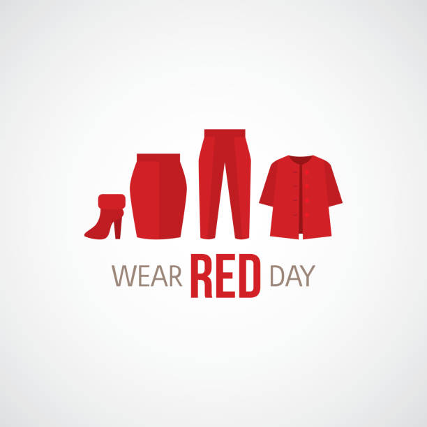 национальный носить красный день - woman in red stock illustrations