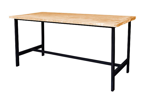 istock Wooden table steel legs. 637845434