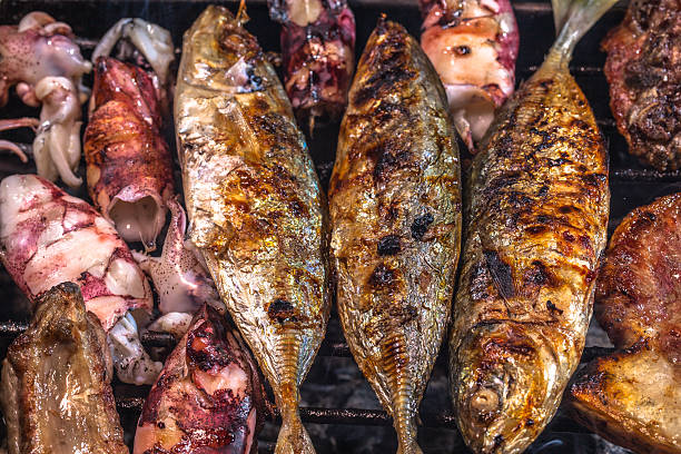 istock bbq fishes,squids and pork 637850642