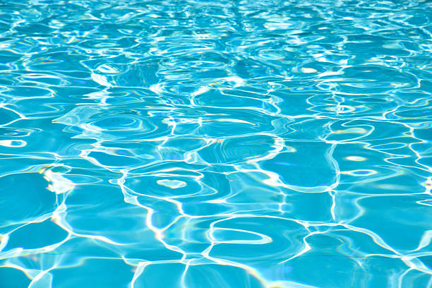 istock Beautiful ripple water surface with sun reflection in swimming pool 637850988