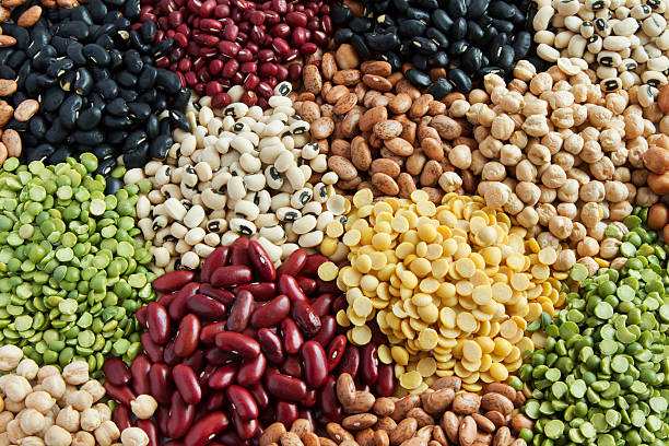 Various Legumes Various Legumes, colorful beans top view meat substitute stock pictures, royalty-free photos & images