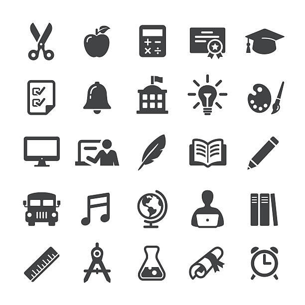 education icon set - smart series - mathematics mathematical symbol child intelligence stock-grafiken, -clipart, -cartoons und -symbole