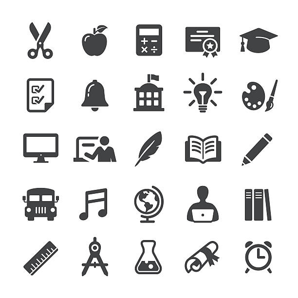 ilustrações de stock, clip art, desenhos animados e ícones de education icon set - smart series - símbolo ilustrações