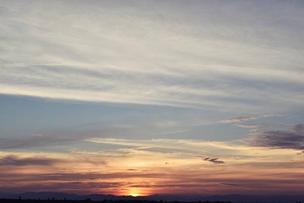 istock Beautiful cream color sky before sunset 637859822