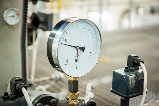 istock Modern boiler room equipment- high power  burner 637863448