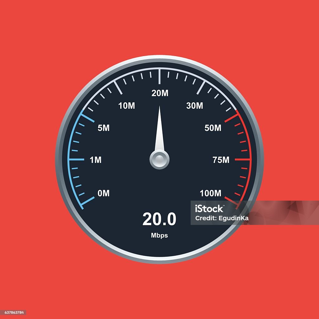 Internet Speed Meter Stock Illustration - Download Image Now - Computer ...