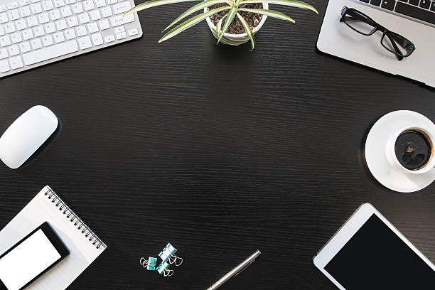 istock Office supplies at the desk 637864320