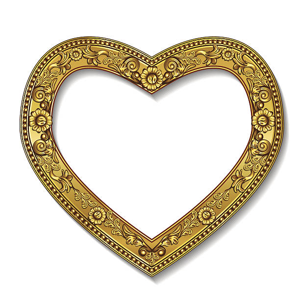 istock frame in the shape of heart gold color with shadow 637864762