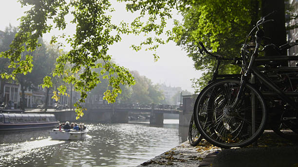 istock View of wheel  bicycle on the Amsterdam amstel canal, next 637865192