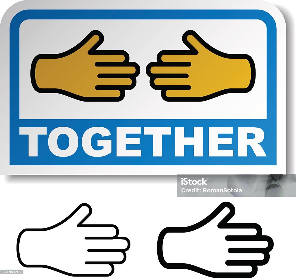 Shakehand Sticker Together Shake Hands Sticker Stock Illustration - Download Image Now ...