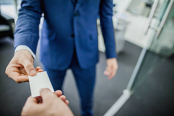 Businessman sharing business card