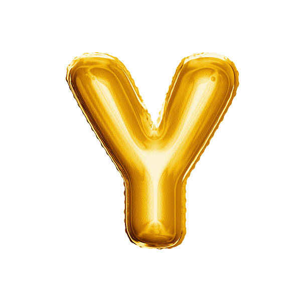 istock Balloon letter Y 3D golden foil realistic alphabet 637868592