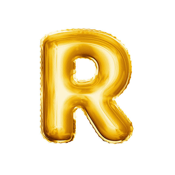 Balloon Letter R 3d Golden Foil Realistic Alphabet Stock Photo - Download  Image Now - Letter R, Three Dimensional, Birthday - iStock