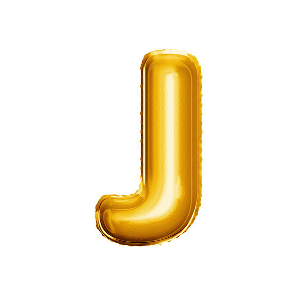 istock Balloon letter J 3D golden foil realistic alphabet 637868770