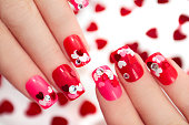 Nail designs with hearts.