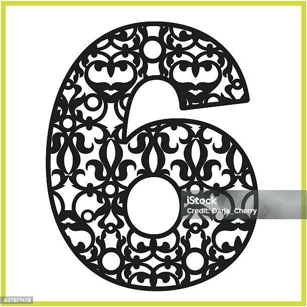 aves de corral Joya sonrojo Laser Cut Vector Number Six Eps10 Stock Illustration - Download Image Now -  Bloomers, Computer Graphic, Decoration - iStock