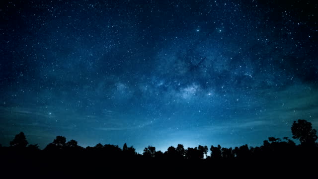 4K Time lapse of Beautiful Night Sky Milky Way Stars.