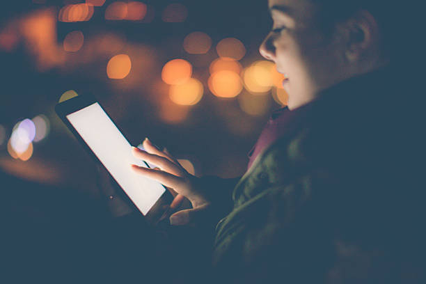 istock Young woman having fun on her tablet 637877616