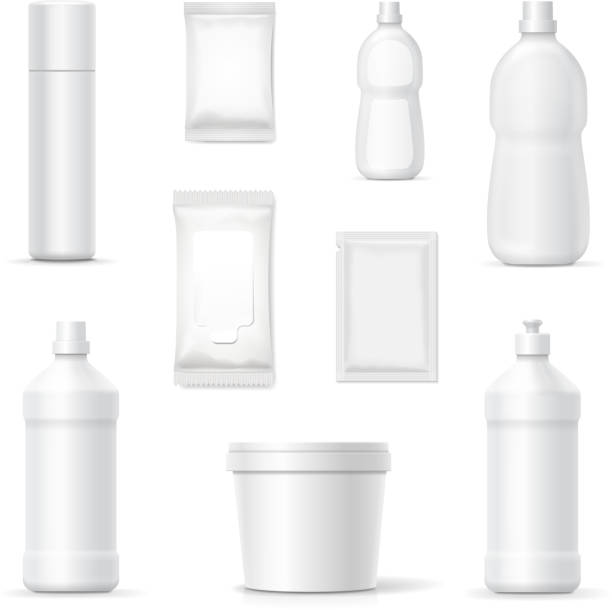 istock bottles or packages of detergents cleaning household products set 637883300