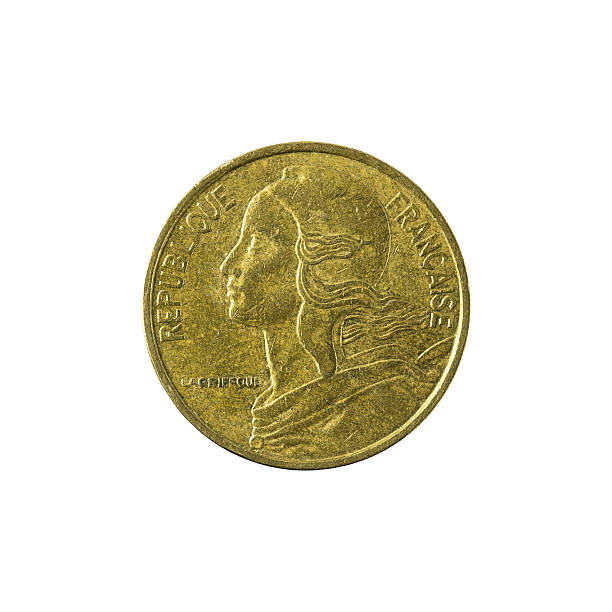 istock 5 french centimes coin (1986) isolated on white background 637884284