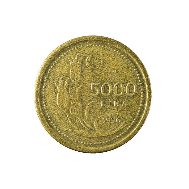 istock 5000 turkish lira coin (1996) isolated on white background 637884914