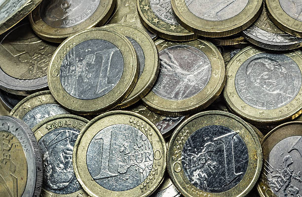 istock Euro coins background - european currency. 637892640