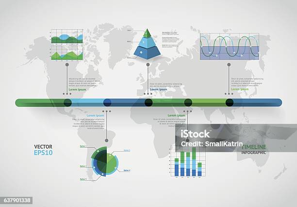 Multi World Timeline Timeline Vector Infographic World Map Stock Illustration - Download ...