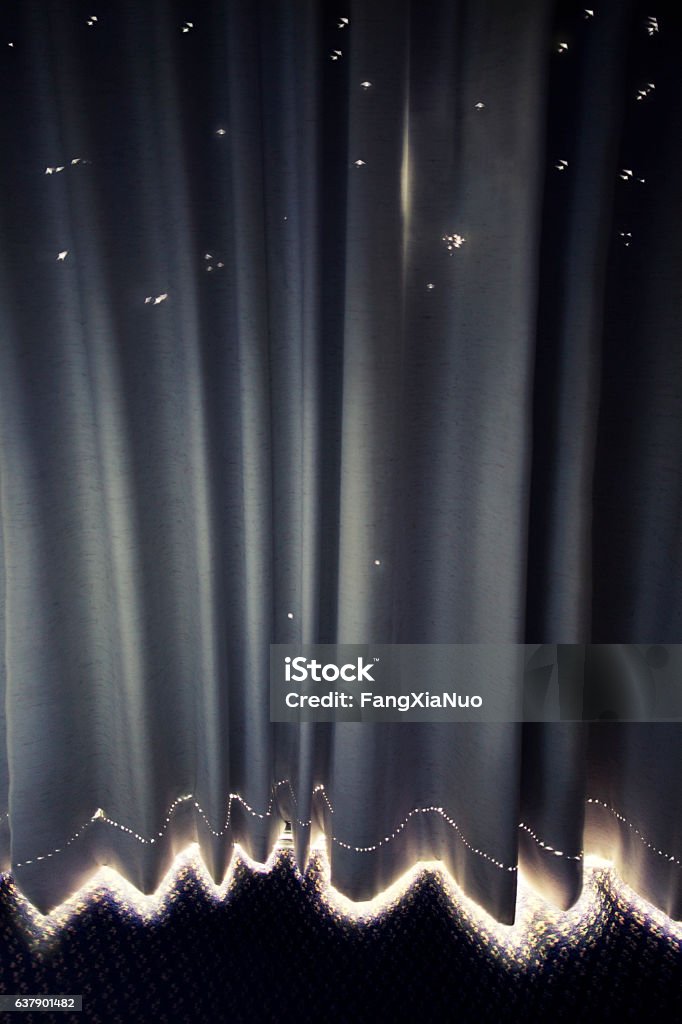 Licht kommt durch Vorhang - Lizenzfrei Verdunklungsstoff Stock-Foto