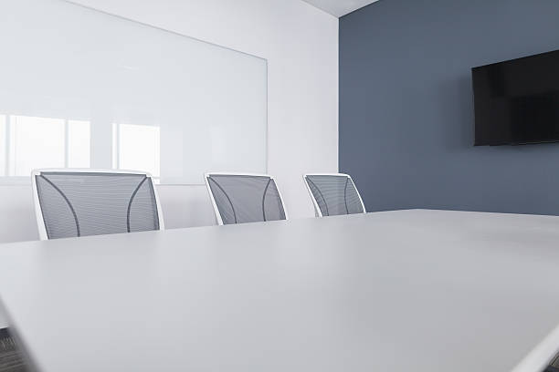istock Low angle view of meeting table in office 637901508