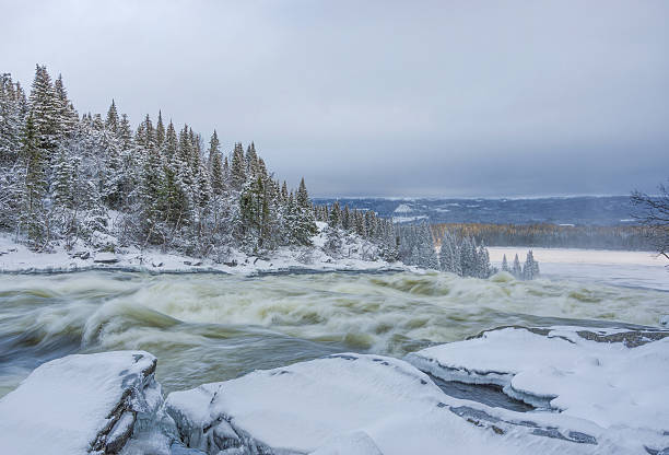 istock Tannoforsen waterfall in Sweden in winter 637902552