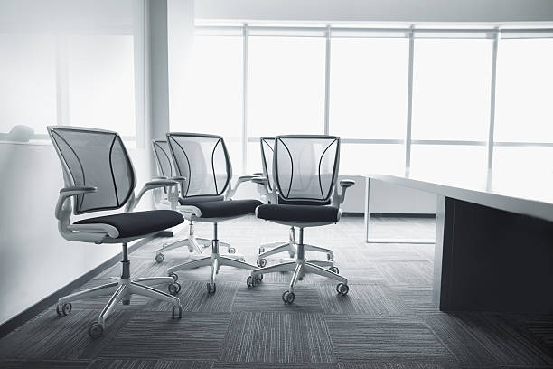 View of office chairs in business meeting room View of office chairs in business meeting room office chair stock pictures, royalty-free photos & images