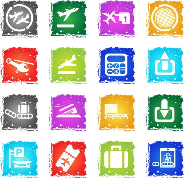 Vector illustration of Airport icon set