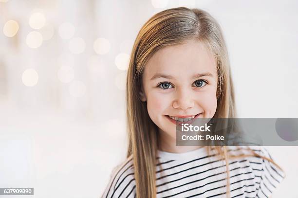 Smiling Beautiful Girl Portrait Stock Photo - Download Image Now - Girls, Child, Smiling