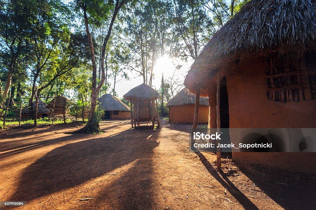 Traditional, tribal hut of Kenyan people Traditional, tribal hut of Kenyan people, Nairobi Village Stock Photo