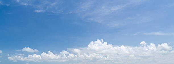 istock Panorama of white cloud and blue sky in morning 637910380