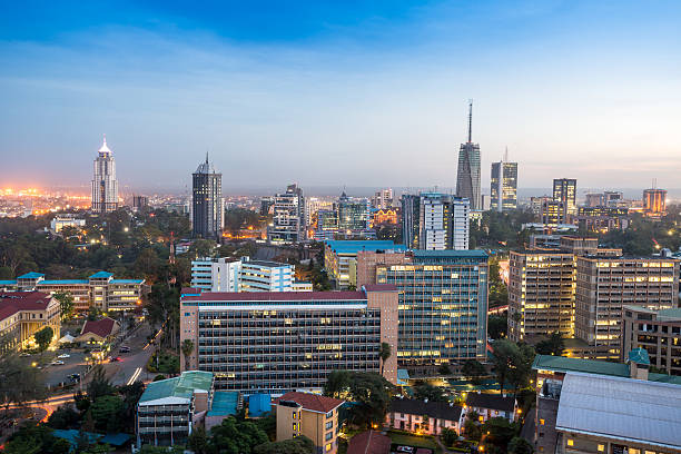 nairobi cityscape - capitale du kenya - africa photos et images de collection