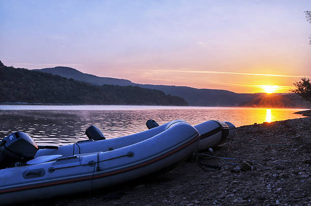 Beautiful sunrise on the lake