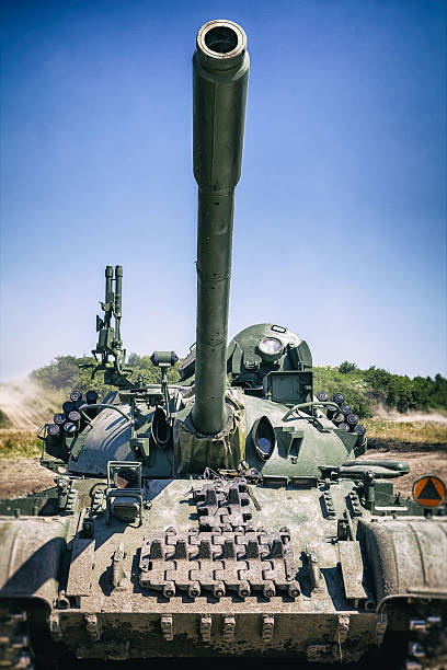 An old American tank targets the photographer